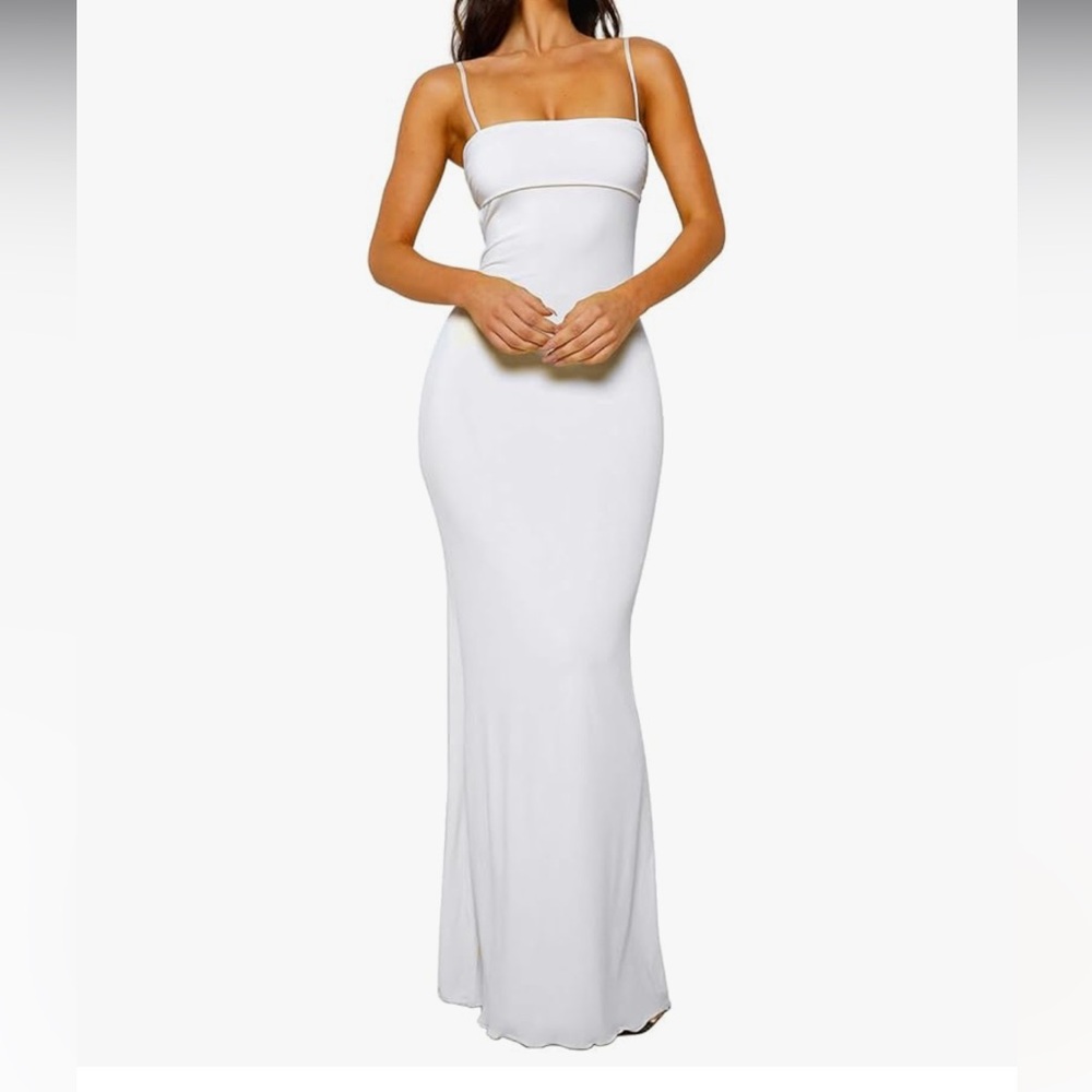 Spaghetti Strapless Maxi Dress